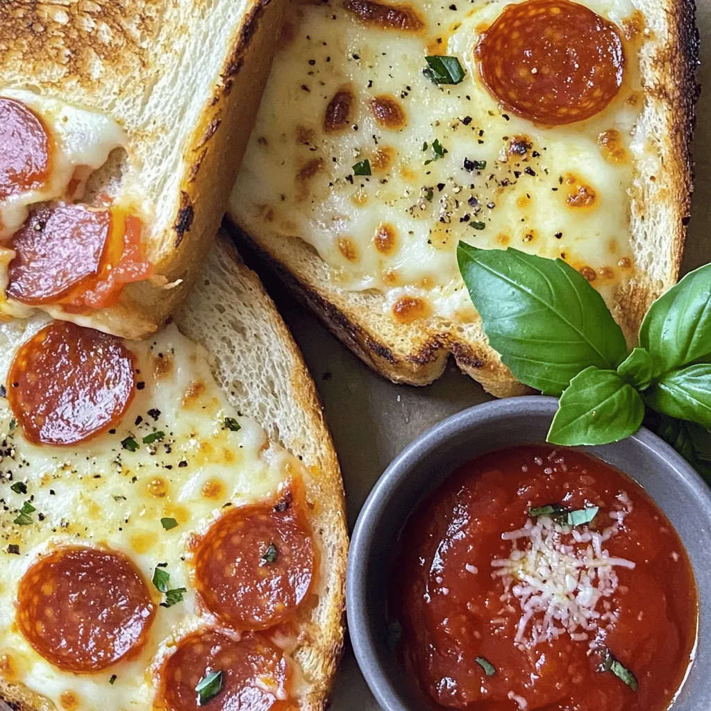 The best pizza grilled cheese starts with great ingredients. You need four slices of sourdough bread. Sourdough gives a nice crunch and flavor. Use two tablespoons of softened unsalted butter to spread on the bread. This makes it golden and crispy.