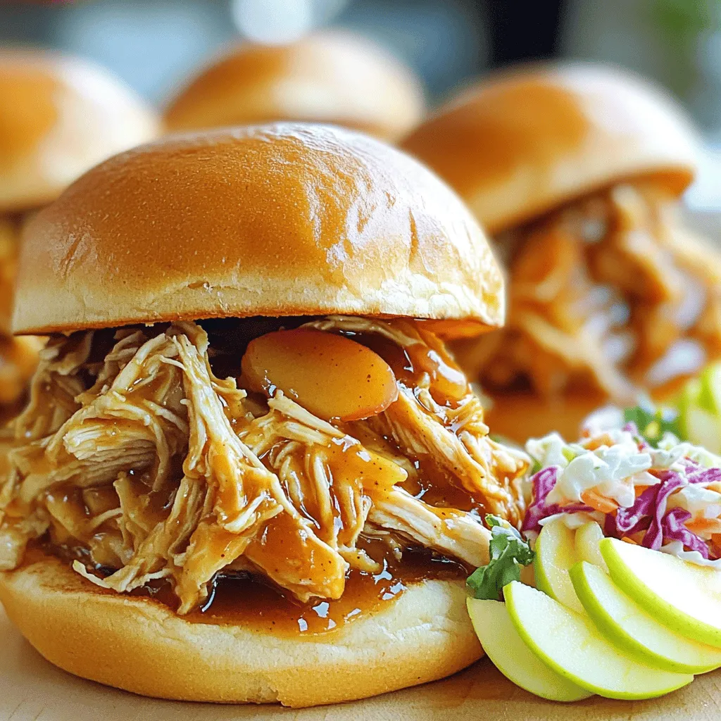 Slow Cooker Apple Cider Pulled Chicken Sandwiches Delight