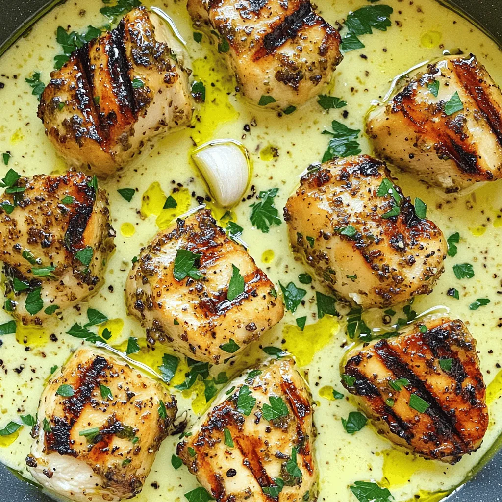 - 1 pound chicken breast - Olive oil - Garlic powder