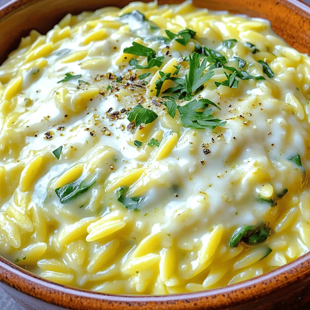 Creamy Garlic Parmesan Orzo Simple and Flavorful Dish
