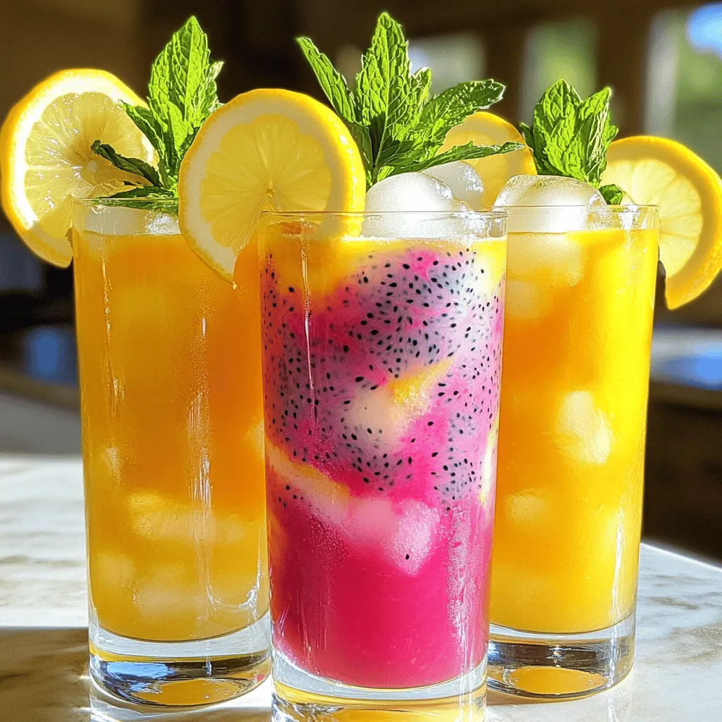 To make a great Mango Dragon Fruit Lemonade, you need fresh ingredients. Here’s what you need:
