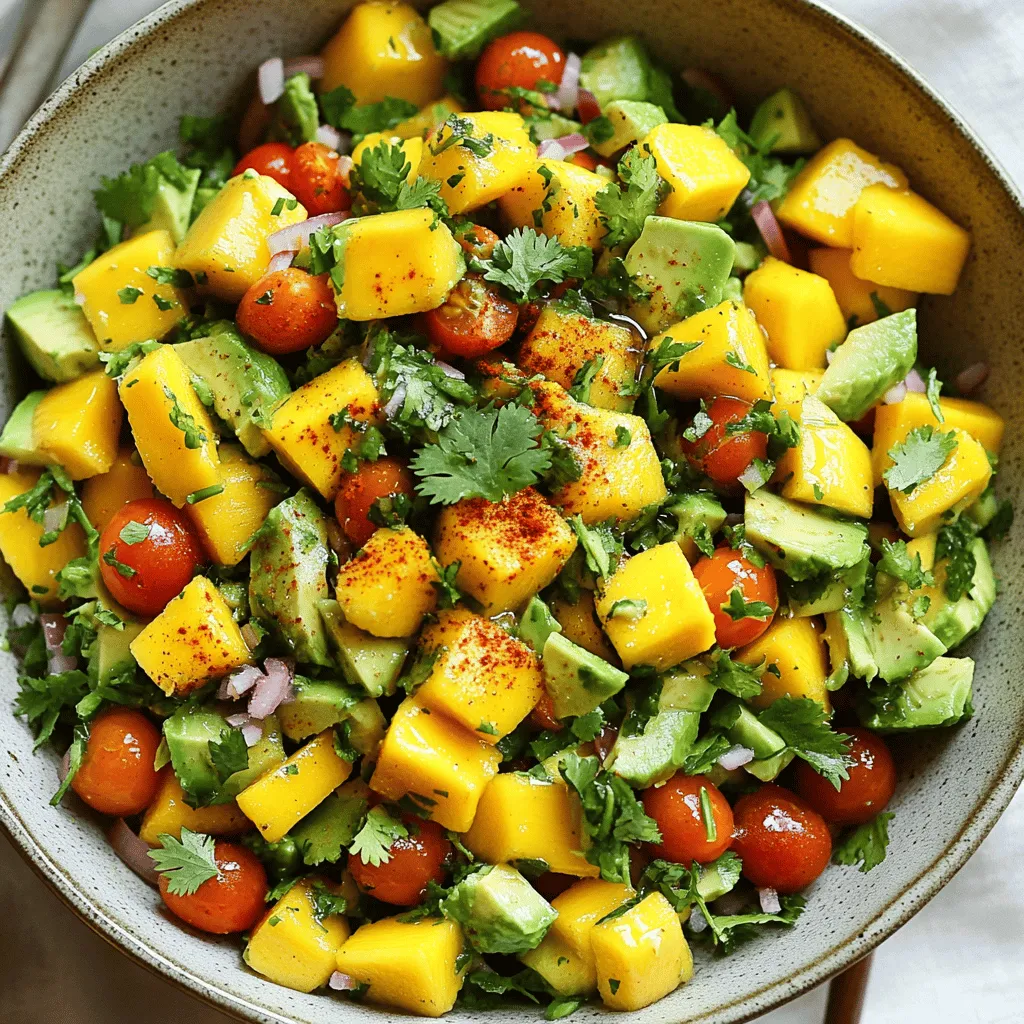 To make a tasty avocado and mango salad, you need fresh ingredients. This salad shines with ripe avocados and ripe mangoes. Each fruit brings a unique flavor and texture.