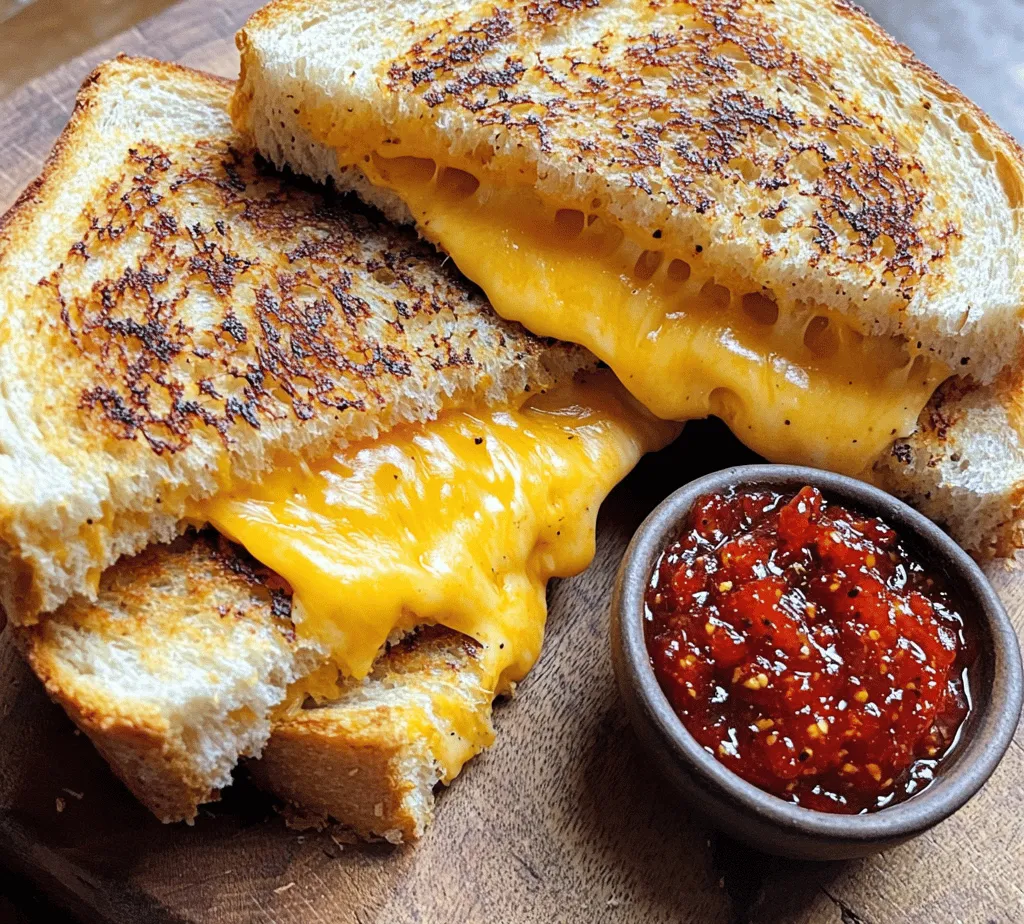 Grilled cheese sandwiches have long been a staple in comfort food cuisine, adored by many for their simplicity and comforting flavors. The melty goodness of cheese encased in perfectly toasted bread is a nostalgic experience that can transport you back to childhood. However, this beloved dish is not just limited to the classic cheese and bread combination. In this article, we’re excited to introduce you to a mouthwatering variation: the Grilled Cheese Delight with Spicy Tomato Jam. This recipe takes the traditional grilled cheese to new heights with sharp cheddar cheese paired with a homemade spicy tomato jam that adds a delightful twist.