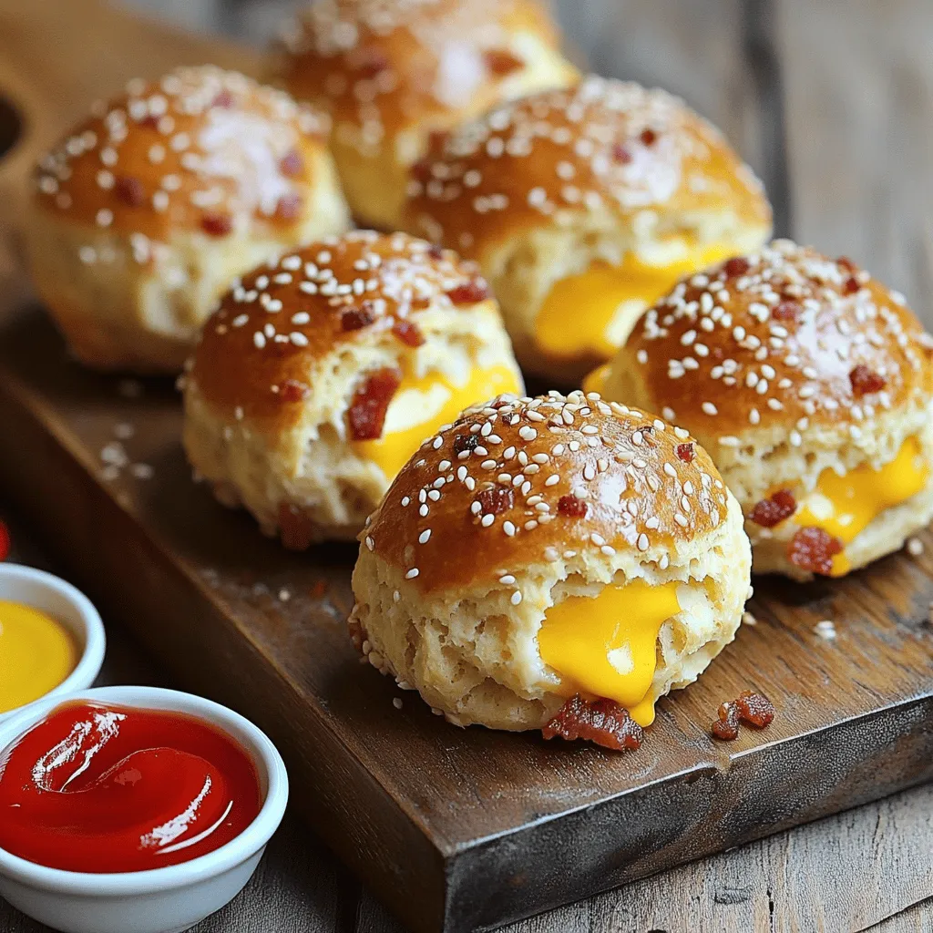 Beefy bacon cheeseburger bombs are savory beef snacks that pack a lot of flavor. They combine ground beef, crispy bacon, and melted cheese, all wrapped in soft biscuit dough. This combination creates a tasty treat that everyone loves.