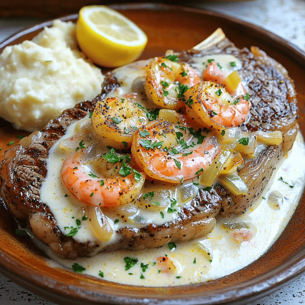 Steak with Creamy Cajun Shrimp Sauce Flavor Explosion