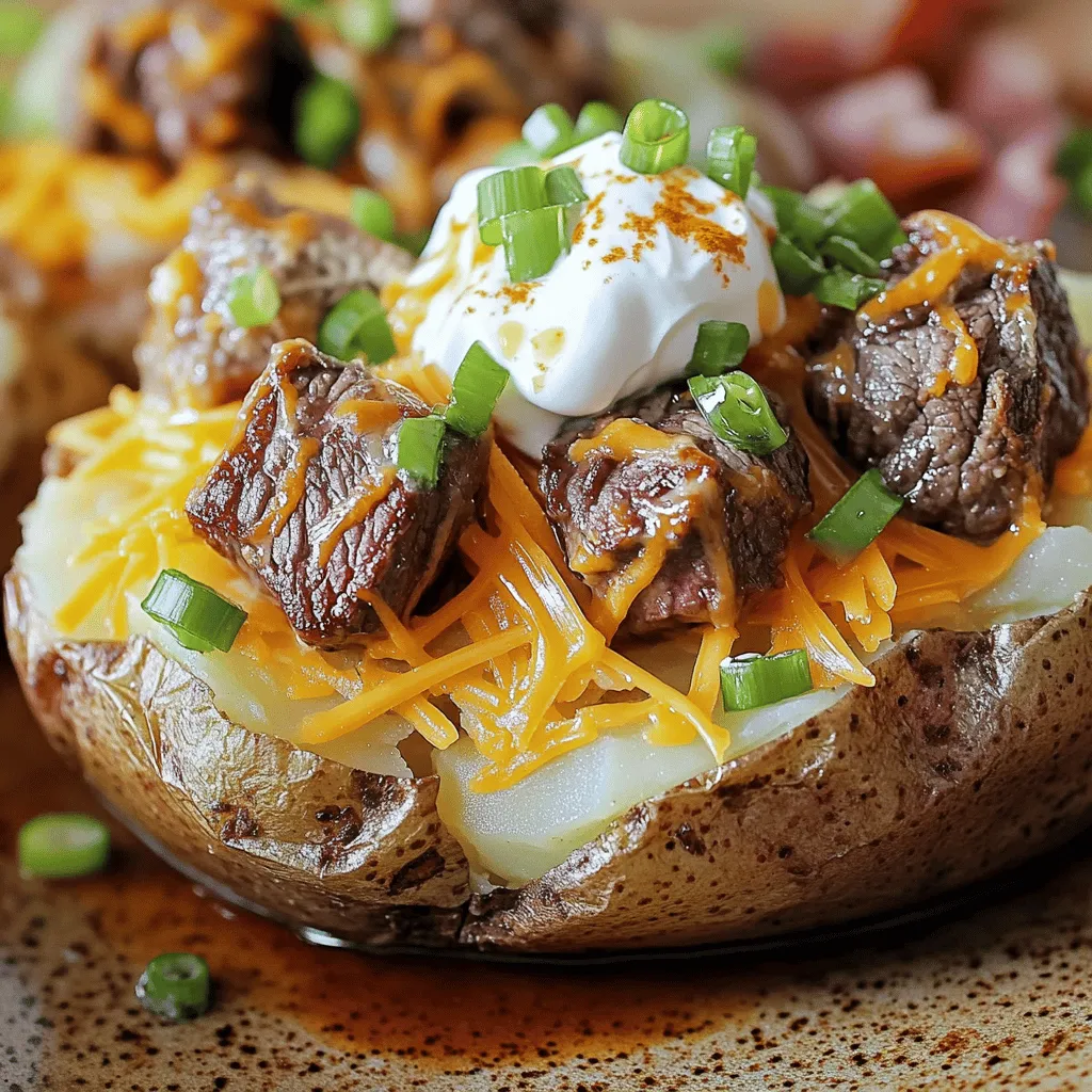 For a loaded baked potato recipe, you need a few key ingredients. Start with large russet potatoes. They are the best choice for baking due to their fluffy texture. You
