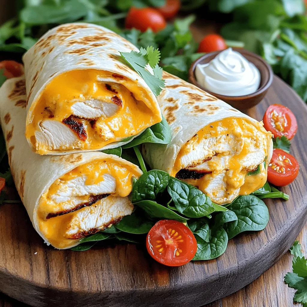 Cheesy Garlic Chicken Wraps Flavorful and Easy Meal