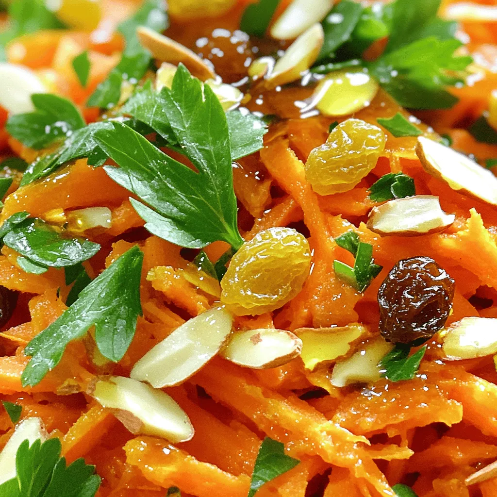 To make Moroccan Raw Carrot Salad with Raisins, you need: