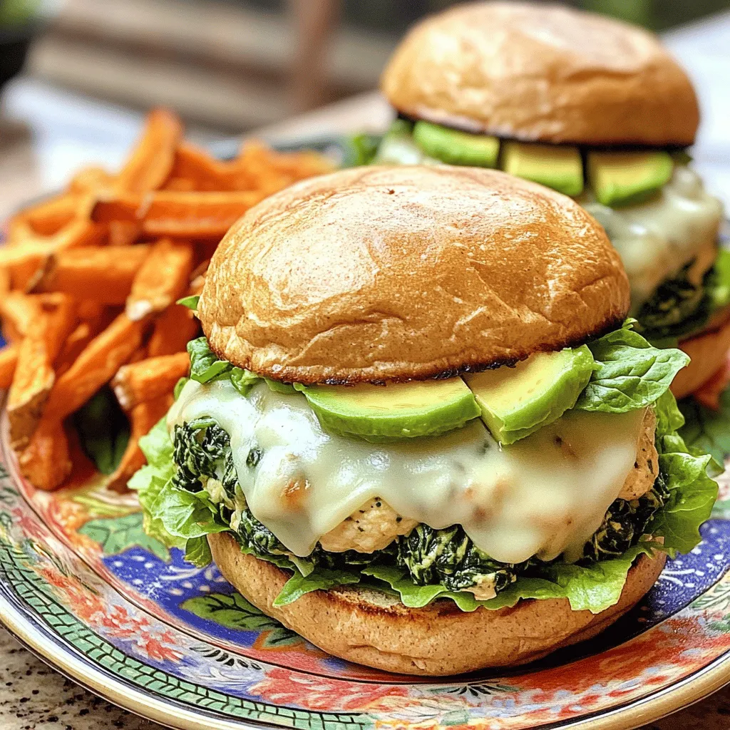 White Cheddar Spinach Chicken Burgers Flavorful Meal