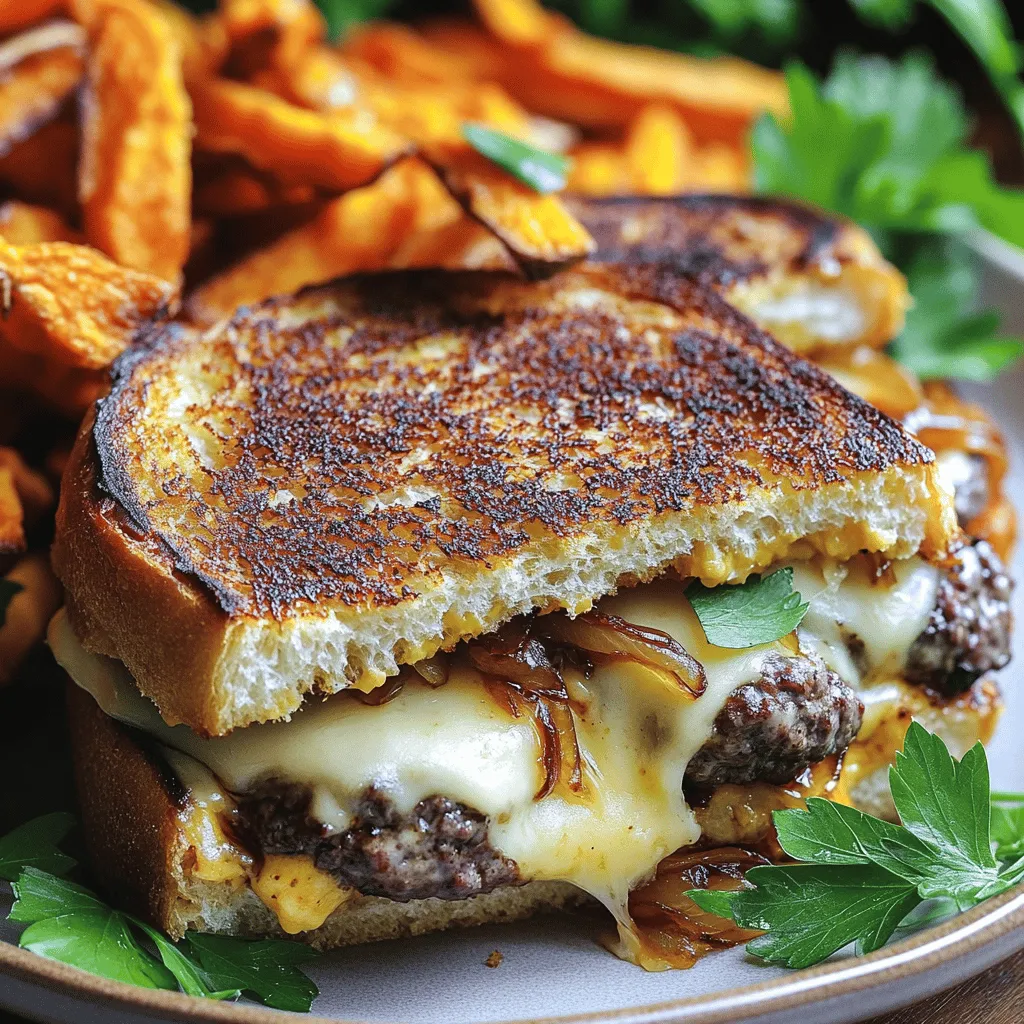 To make delicious patty melts, gather these key items: - 1 pound ground beef - 1 teaspoon garlic powder - 1 teaspoon onion powder - 1 teaspoon smoked paprika - Salt and pepper to taste - 4 slices of Swiss cheese - 1 medium onion, thinly sliced - 2 tablespoons butter - 4 slices of rye bread - 2 tablespoons mayonnaise - 2 tablespoons sriracha sauce (optional, for extra kick)