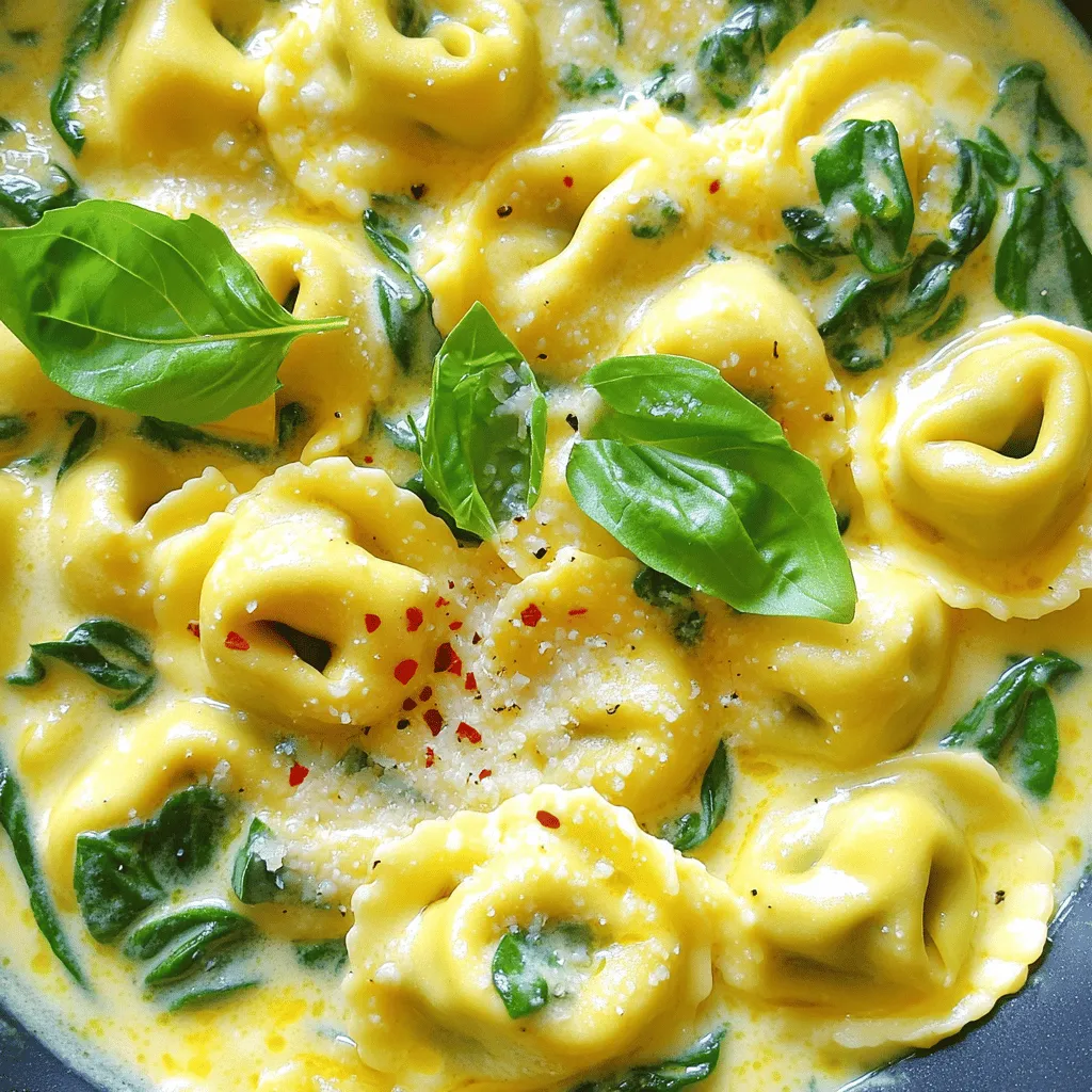 Creamy Garlic Spinach Tortellini Flavorful Delight