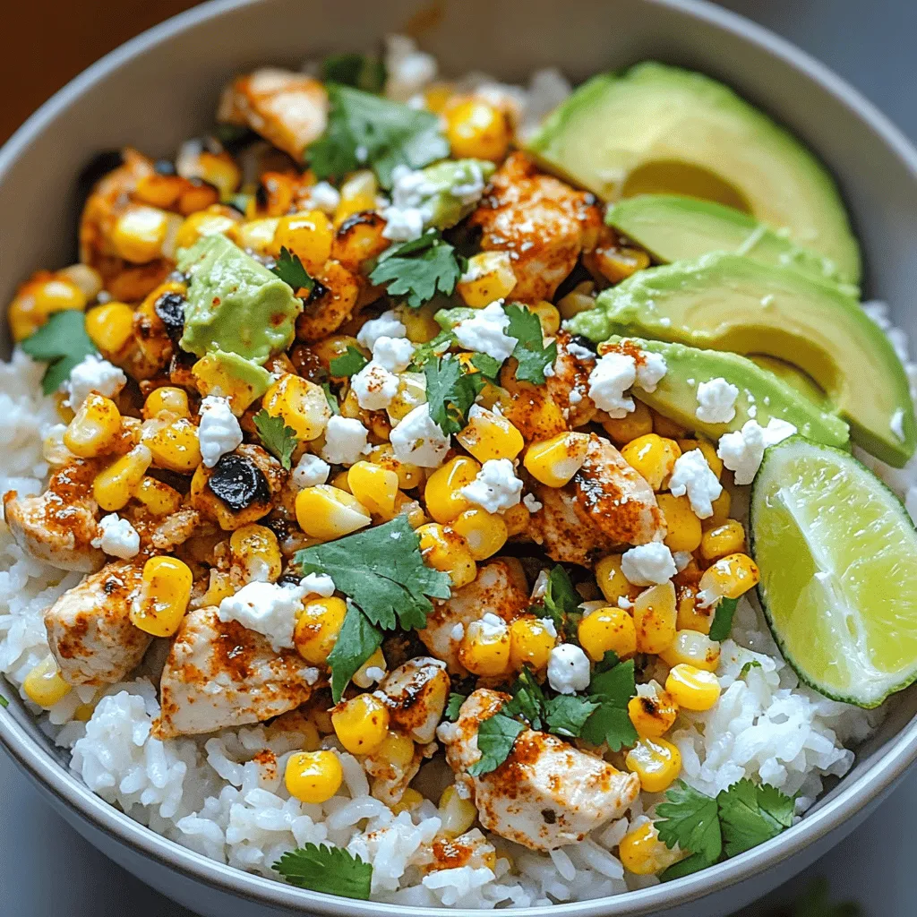 Street Corn Chicken Rice Bowl Flavorful and Filling Meal