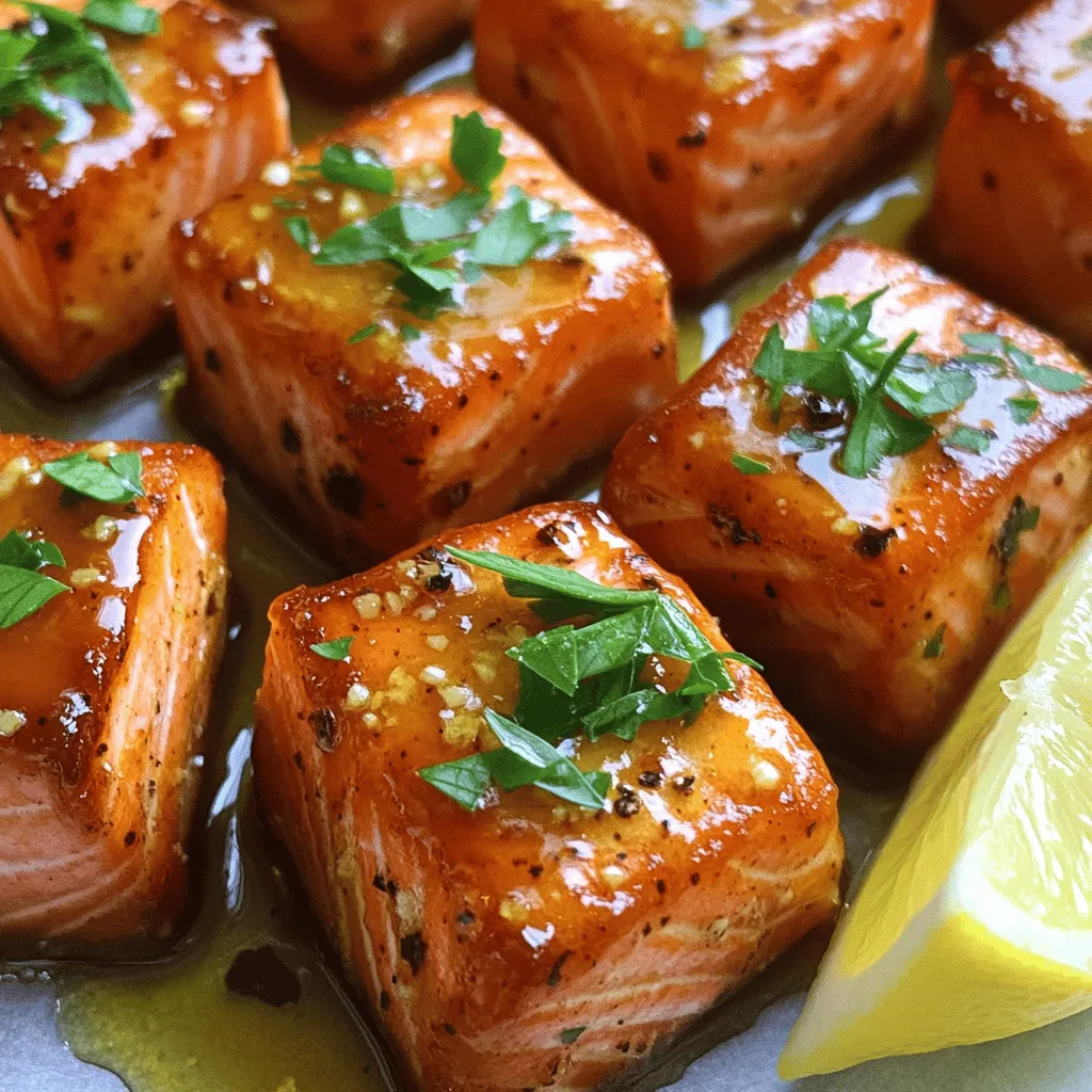 Honey Butter Garlic Glazed Salmon Bites Tasty Delight
