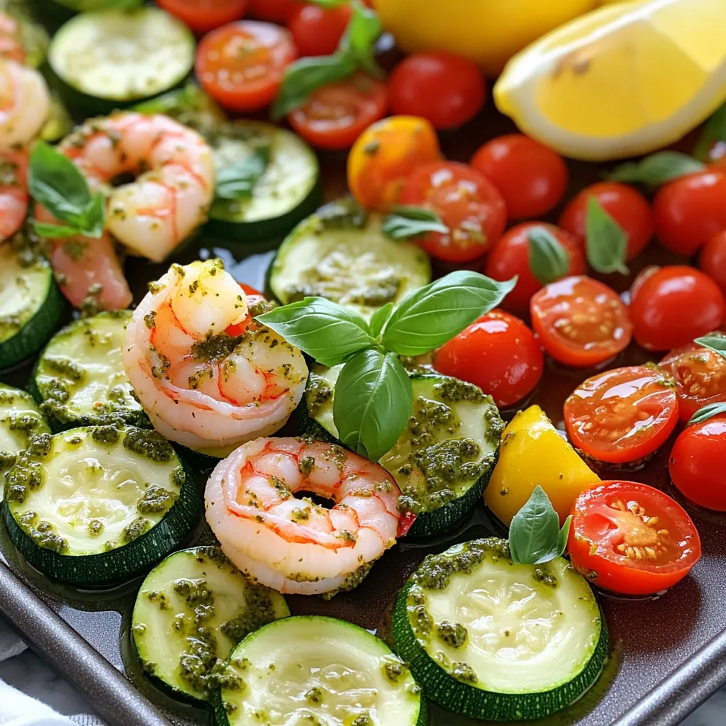 Sheet Pan Pesto Shrimp &#038; Zucchini Easy and Fresh Meal