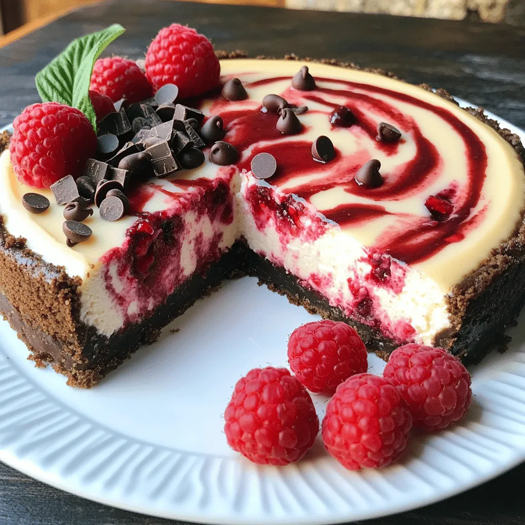 The chocolate raspberry swirl cheesecake recipe has a few star ingredients. Each one adds to the taste and texture in a special way.