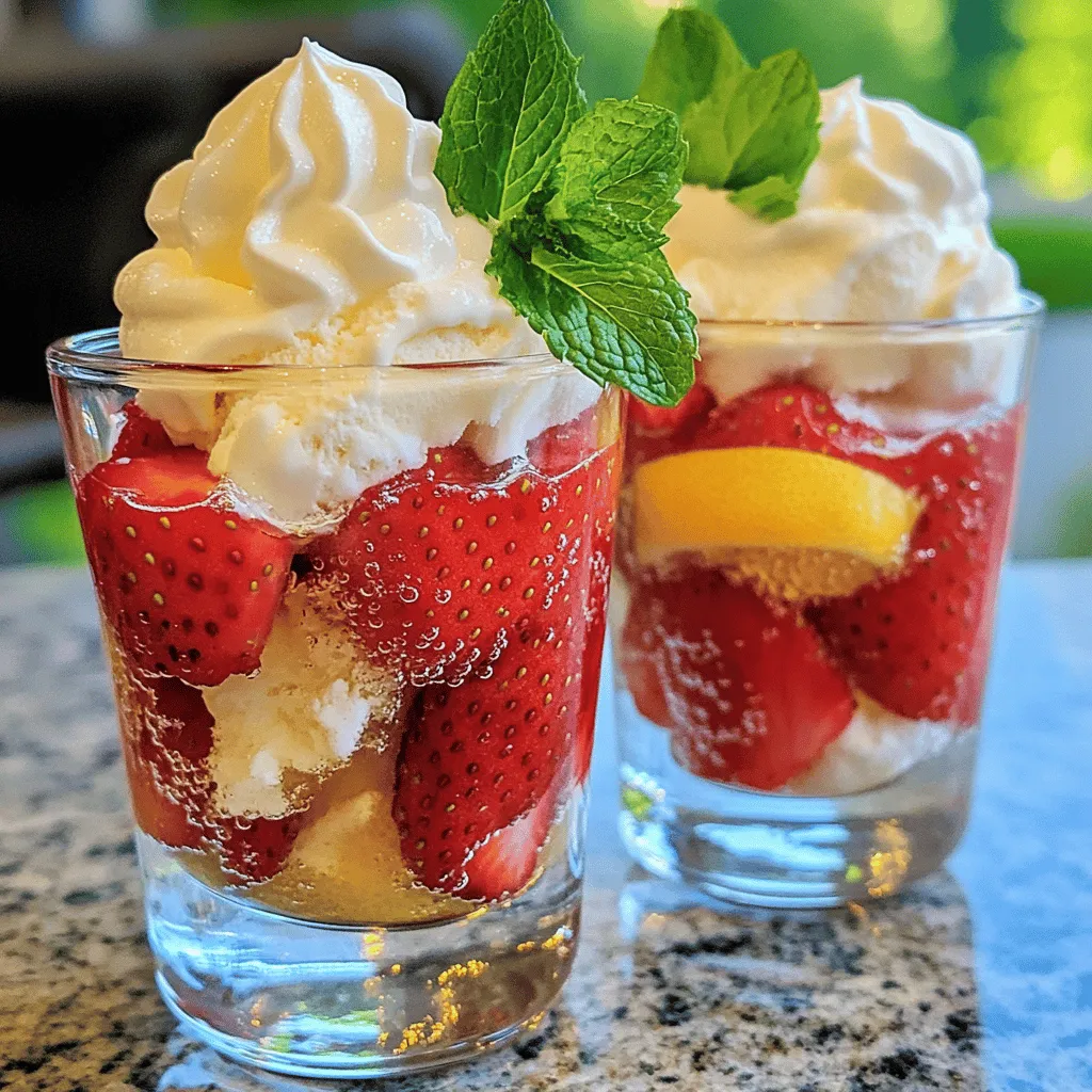 To make an easy strawberry patch float, you need simple, fresh ingredients. The main items are: