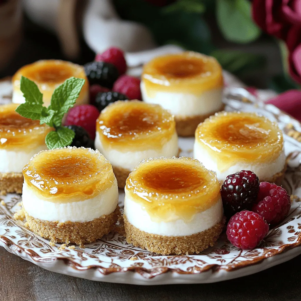 Mini Crème Brûlée Cheesecakes are a delightful twist on classic desserts. They combine the smoothness of cheesecake with the crispy top of crème brûlée. This creates a treat that is both creamy and crunchy. Each bite offers a balance of flavors and textures that is hard to resist.