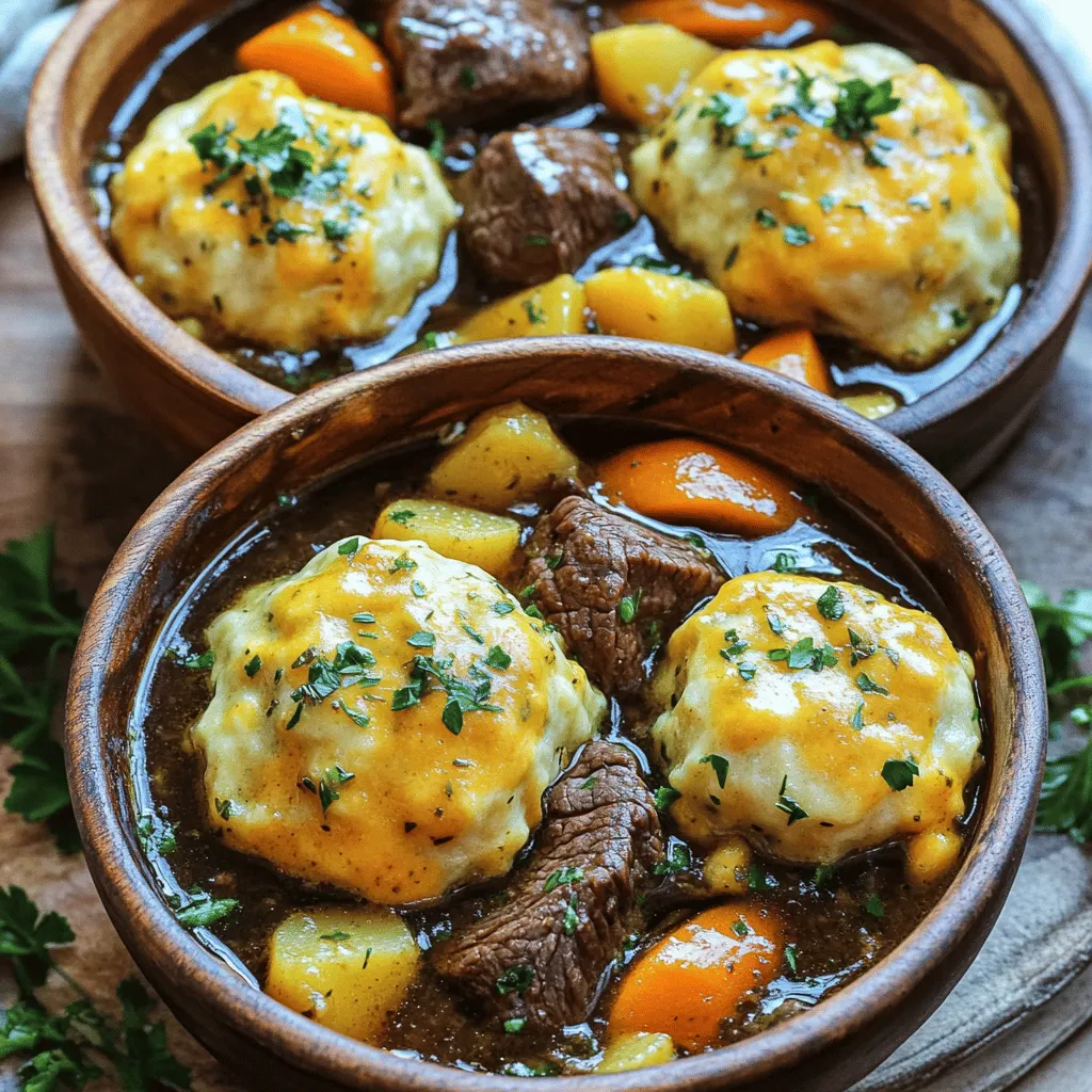 Guinness Beef Stew with Cheddar Herb Dumplings Delight