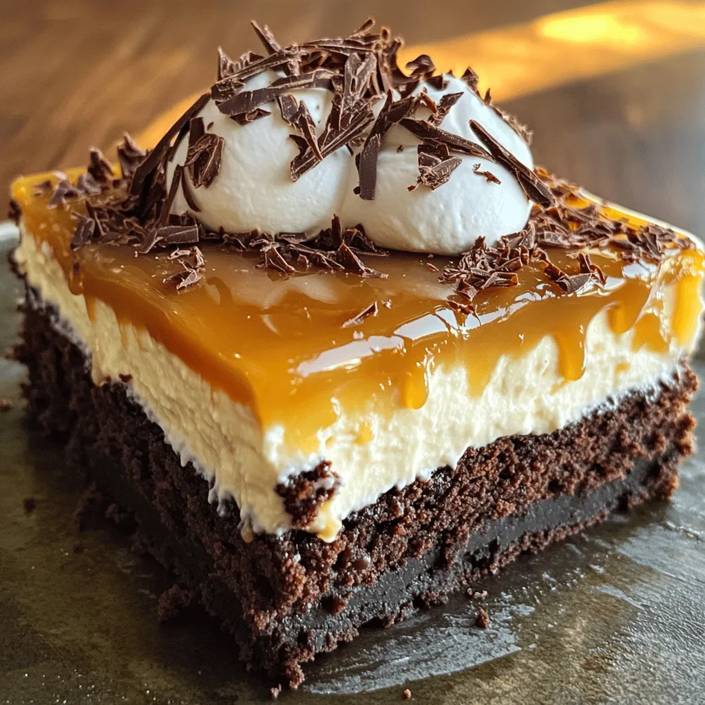 To make a delicious caramel brownie cheesecake, you need three main parts: the brownie base, the cheesecake layer, and the caramel sauce.