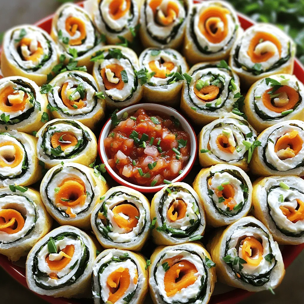 - 1 large flour tortilla - 4 oz cream cheese, softened - 1/2 cup finely chopped spinach - 1/2 cup grated carrots - 1/2 cup deli turkey or ham, thinly sliced - 1/4 cup bell pepper, finely diced - 1 teaspoon garlic powder - 1 teaspoon ranch seasoning mix (optional) - Salt and pepper to taste - Fresh herbs (like chives or parsley) for garnish