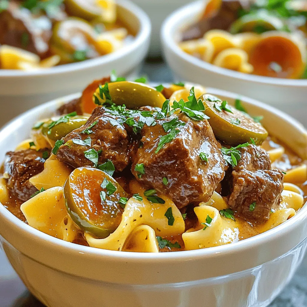 The savory Mississippi beef noodles recipe shines with a few key ingredients. Each one plays a role in making this dish rich and tasty.