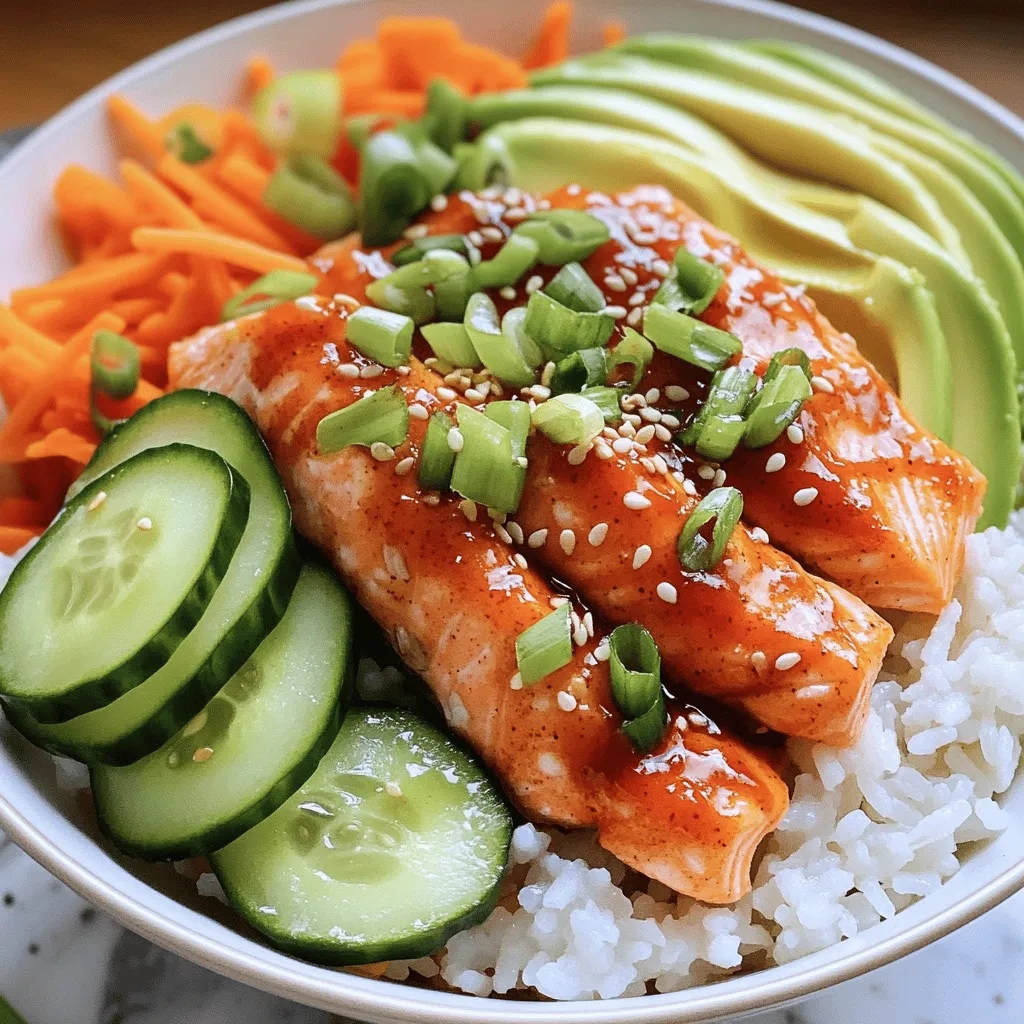 To make a spicy salmon rice bowl, you need fresh, simple ingredients. Here’s what you will need: