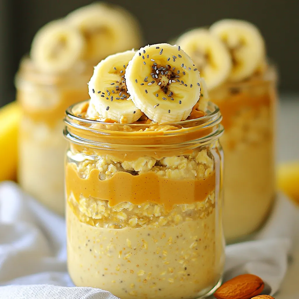 Peanut Butter Banana Overnight Oats High Protein Treat