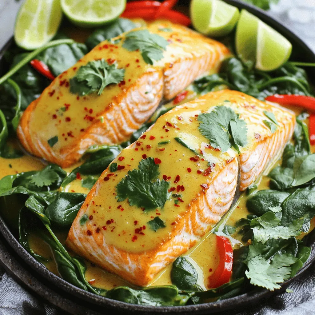 Coconut Curry Salmon with Garlic Butter One-Pan Dish