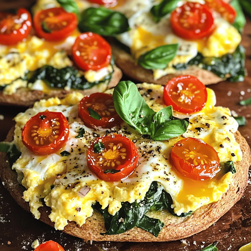 To make your English muffin breakfast pizza, gather these simple ingredients. You will find that they create a tasty and nutritious dish.