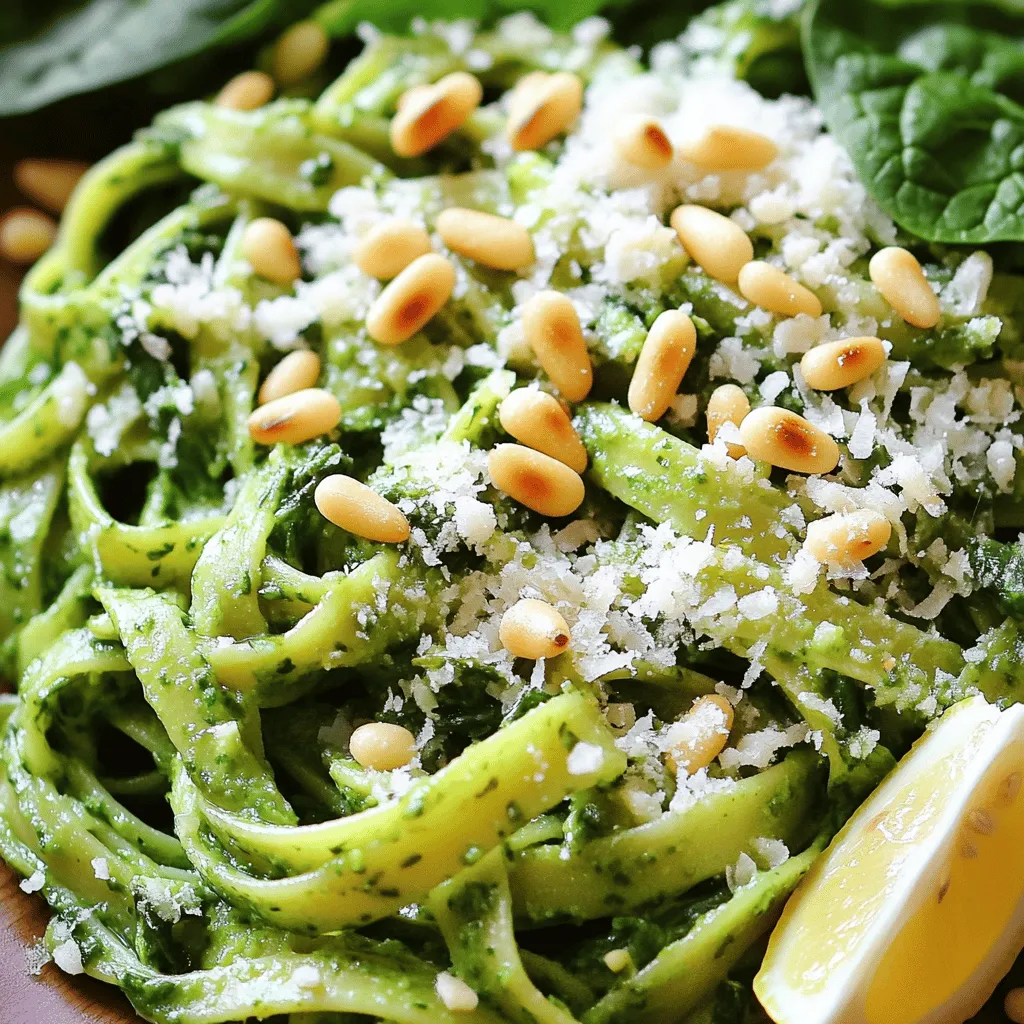 For this colorful dish, you need a few key items: - 8 oz pasta (fettuccine or any preferred type) - 2 cups fresh spinach, washed and roughly chopped - 1 cup asparagus, trimmed and cut into 1-inch pieces - 2 tablespoons olive oil - 3 cloves garlic, minced - 1 teaspoon lemon zest - 1 tablespoon lemon juice - 1/2 teaspoon red pepper flakes (optional) - Salt and pepper, to taste - 1/4 cup grated Parmesan cheese (plus extra for serving) - A handful of pine nuts, toasted