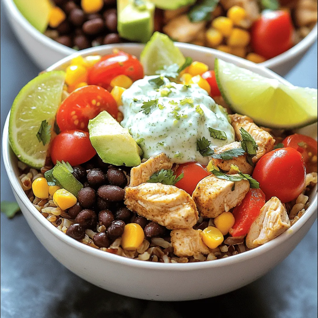 Savory Burrito Bowls with Chicken Easy Meal Prep Idea