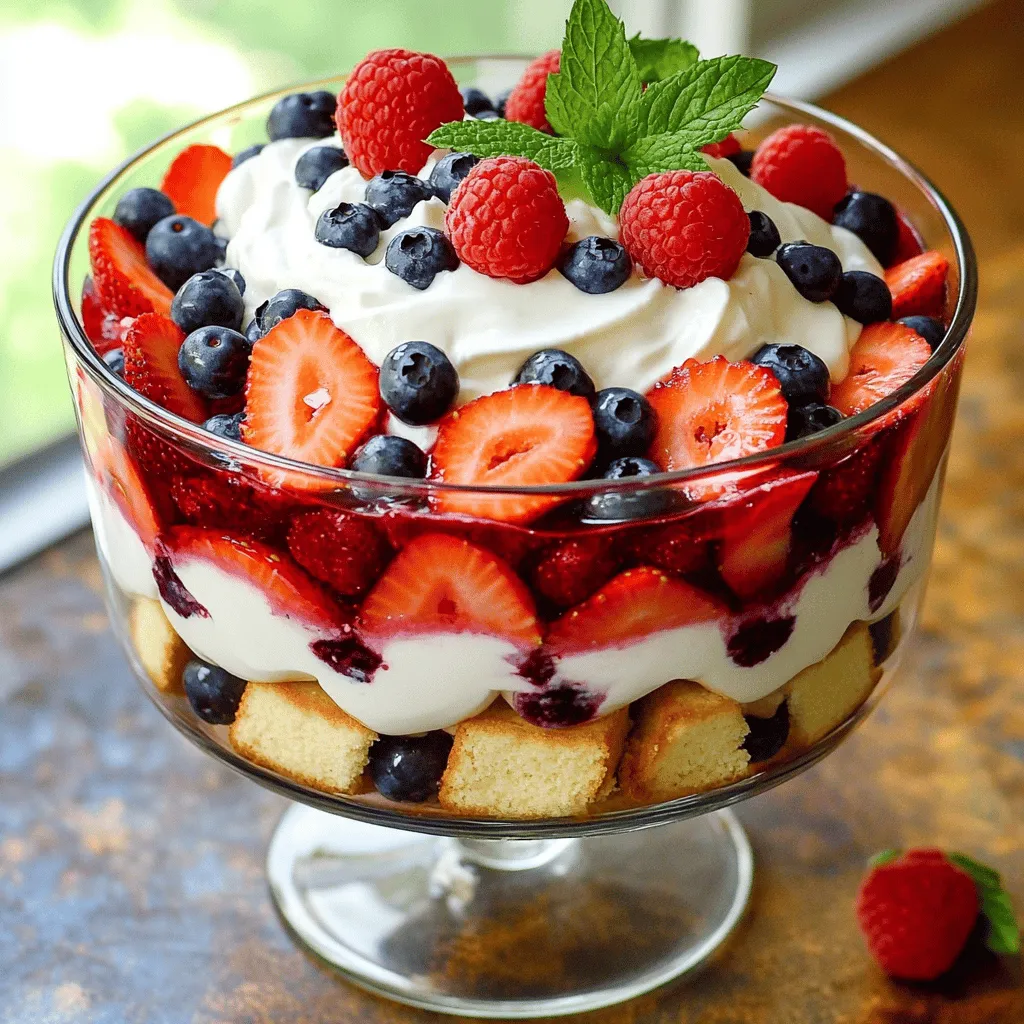 Red, White and Blueberry Trifle Delightful Dessert Recipe