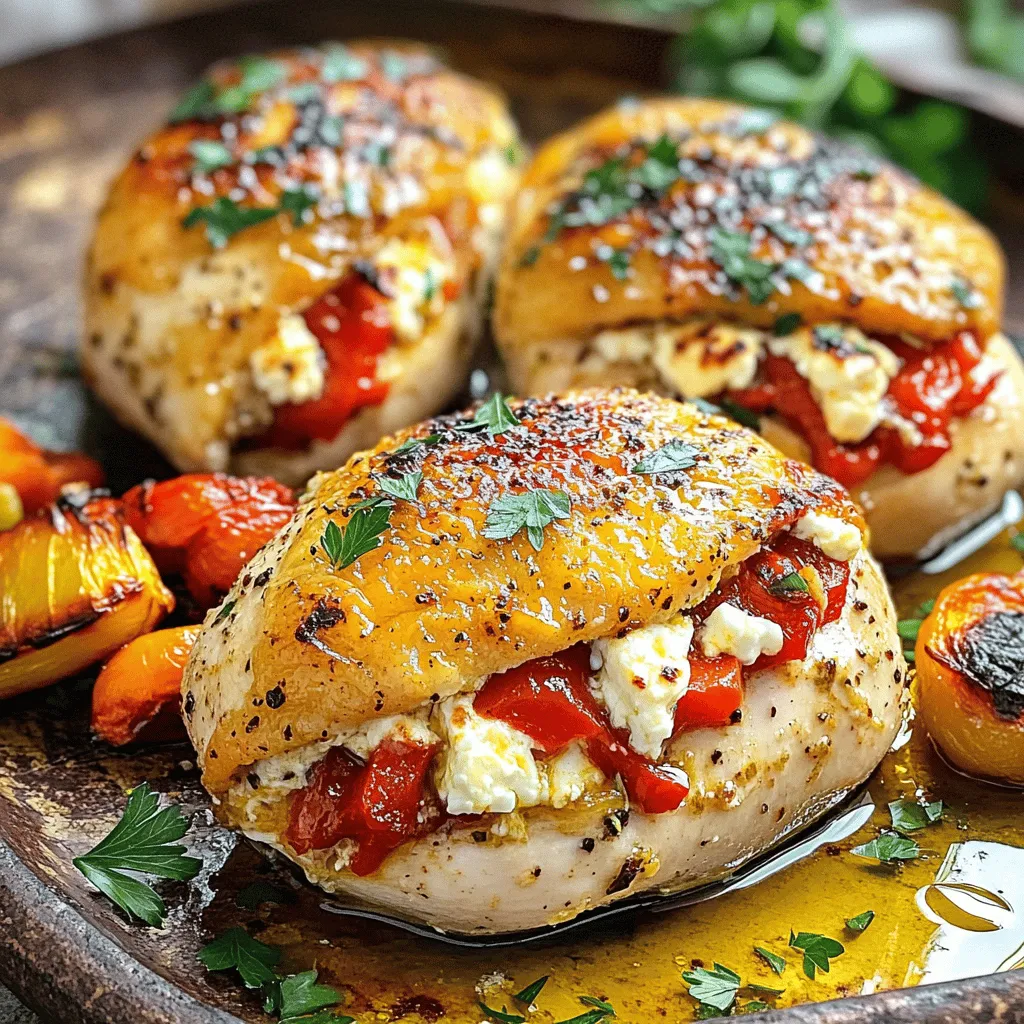 Savory Stuffed Chicken with Roasted Red Peppers Delight