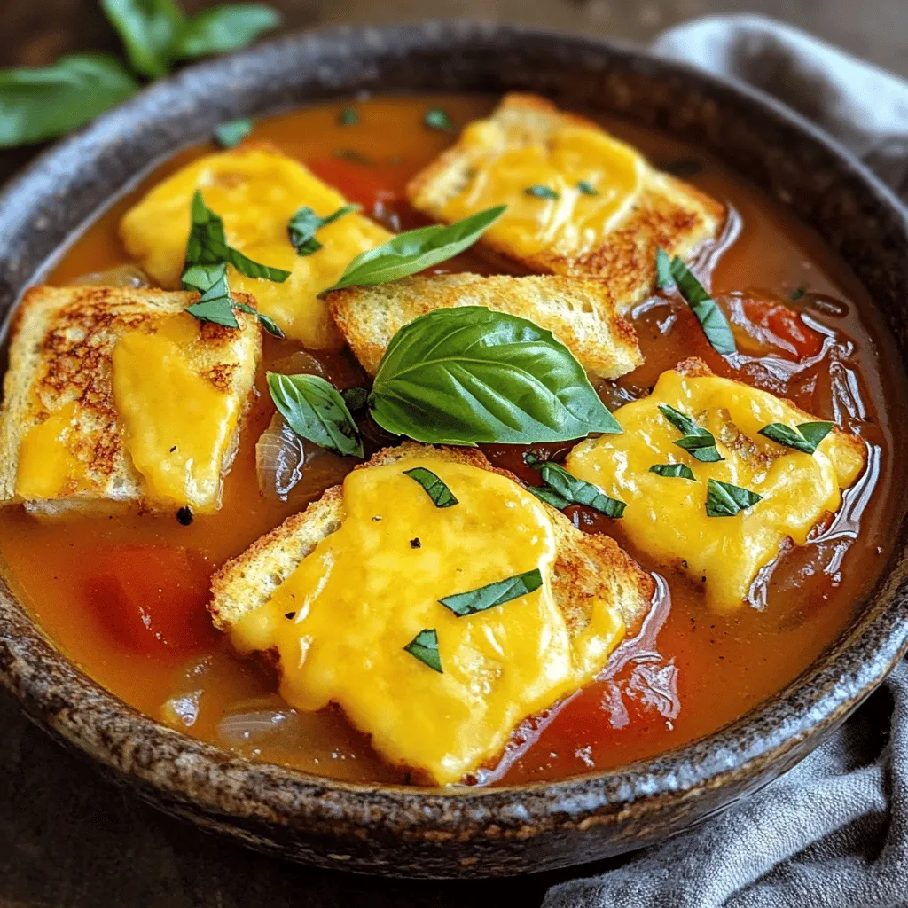 Roasted Tomato Soup with Grilled Cheese Croutons: A Comfort Food Classic