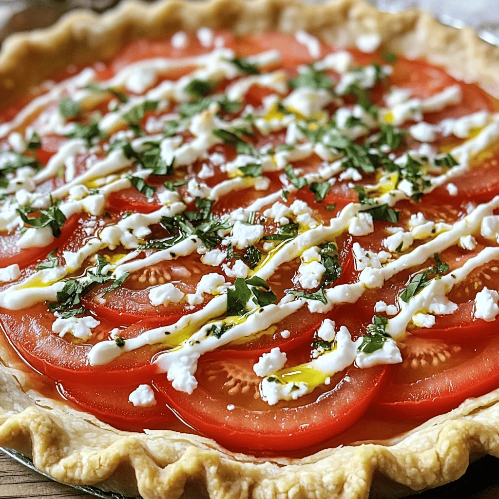 The stars of this dish are the tomatoes. I love using large, ripe tomatoes. Varieties like beefsteak or heirloom offer great flavor. They are juicy and sweet. If you can, pick them fresh from the garden. This adds a special taste to your pie.