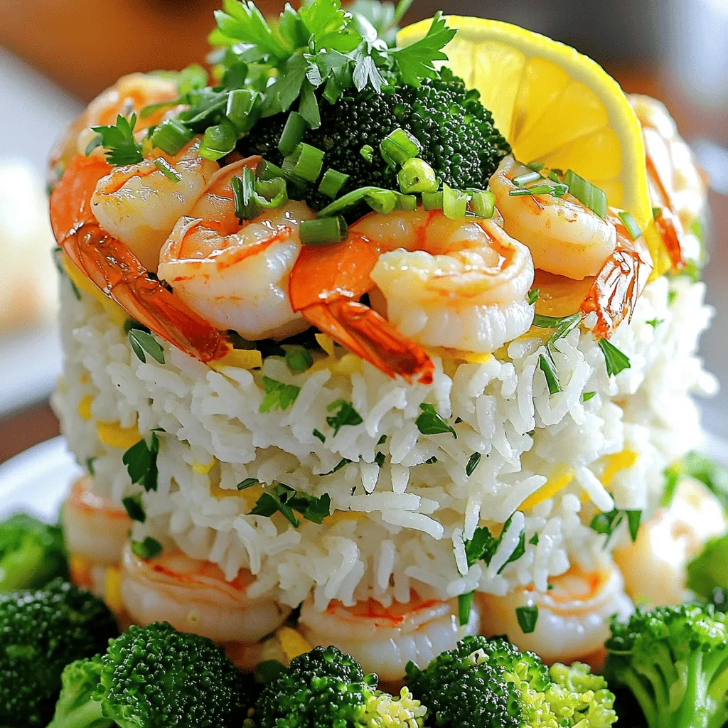 Garlic Butter Shrimp and Rice Stack Full of Flavor