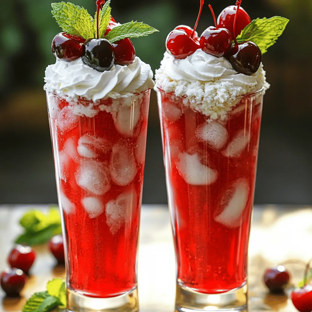 To make cherry italian cream sodas, you need a few simple ingredients. Start with 1/2 cup of cherry syrup. You can use store-bought or make your own. Next, grab 1 cup of sparkling water or club soda. This will add the fizz.