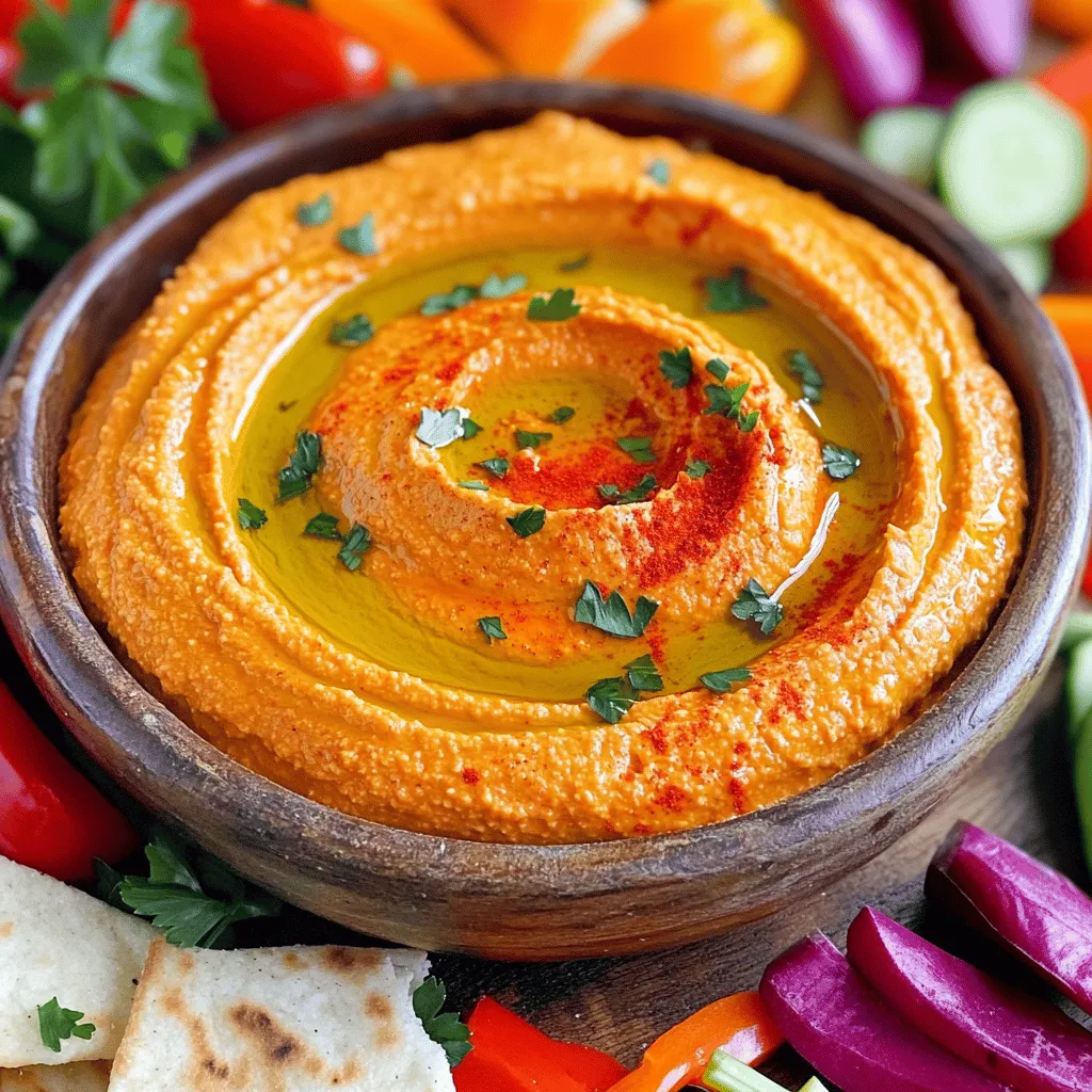 Roasted Red Pepper Hummus Tasty and Simple Recipe