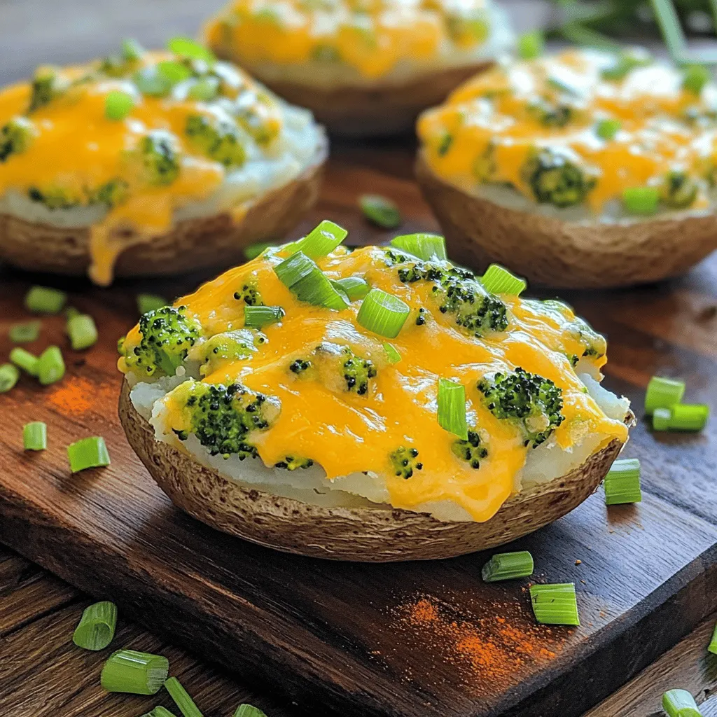 Broccoli and cheddar twice-baked potatoes are a tasty and creamy dish. They combine fluffy potatoes with fresh broccoli and sharp cheddar cheese. This recipe stands out because it reuses the potato skins, making it fun and filling.
