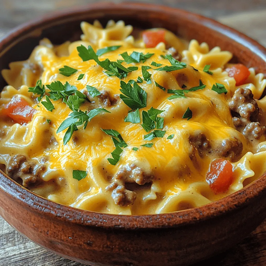 Cheesy Beef and Bowtie Pasta Delightful Family Meal