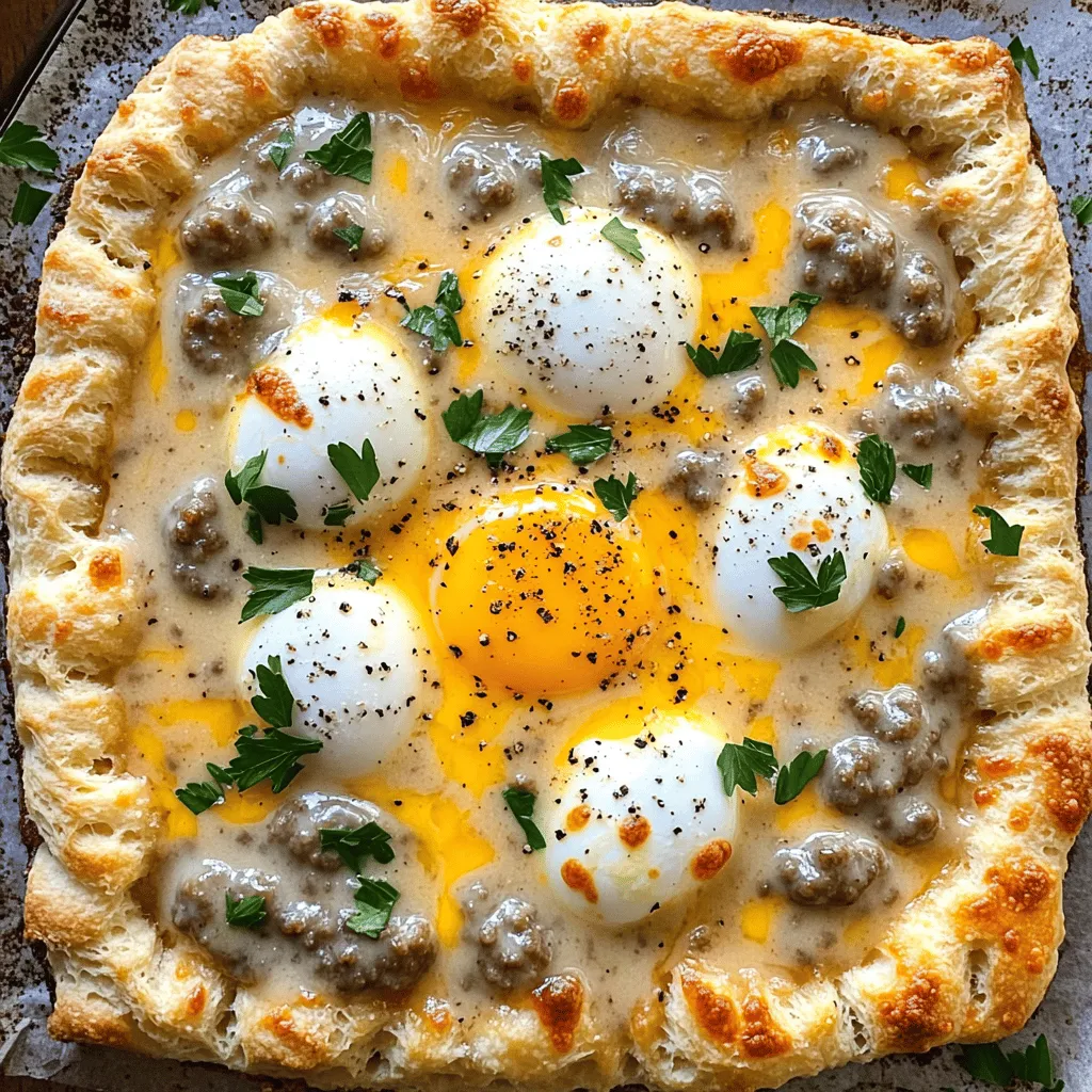 Biscuits and Sausage Gravy Breakfast Pizza Delight