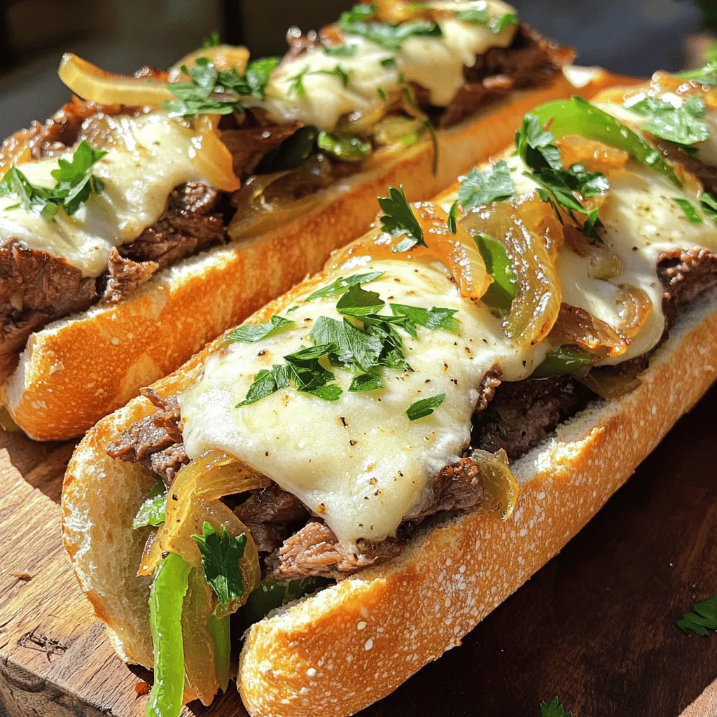 For the best garlic Philly cheesesteak bread, gather these key ingredients: