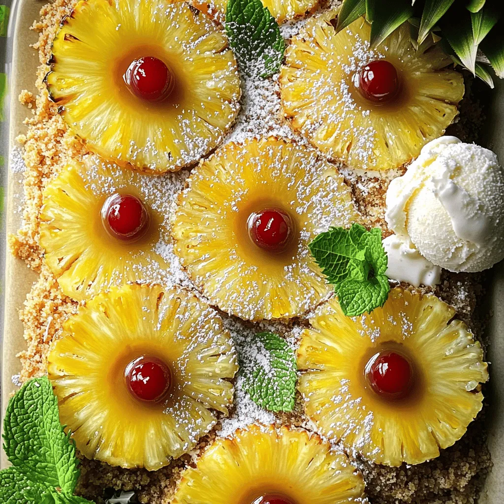 To make this cake, you need a few key items. Here is what you need: - 1 can (20 oz) pineapple slices in juice, drained (reserve juice) - 1/2 cup unsalted butter, melted - 1 cup packed brown sugar - 1/2 cup granulated sugar - 2 large eggs - 1 teaspoon vanilla extract - 1 1/2 cups all-purpose flour - 2 teaspoons baking powder - 1/2 teaspoon salt - 1/2 cup buttermilk (or 1/2 cup milk mixed with 1/2 tablespoon vinegar) - 1/2 cup shredded coconut