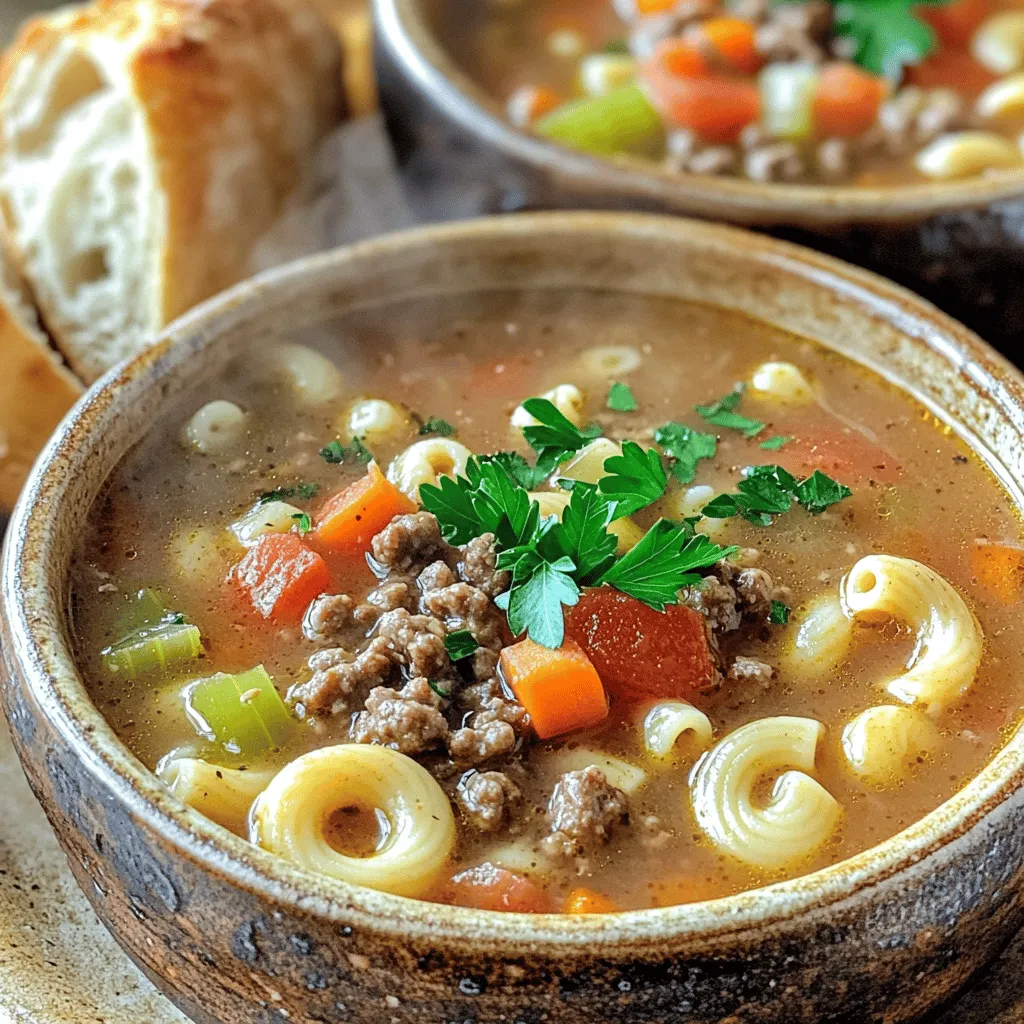 To make Classic Beef & Tomato Macaroni Soup, you will need: