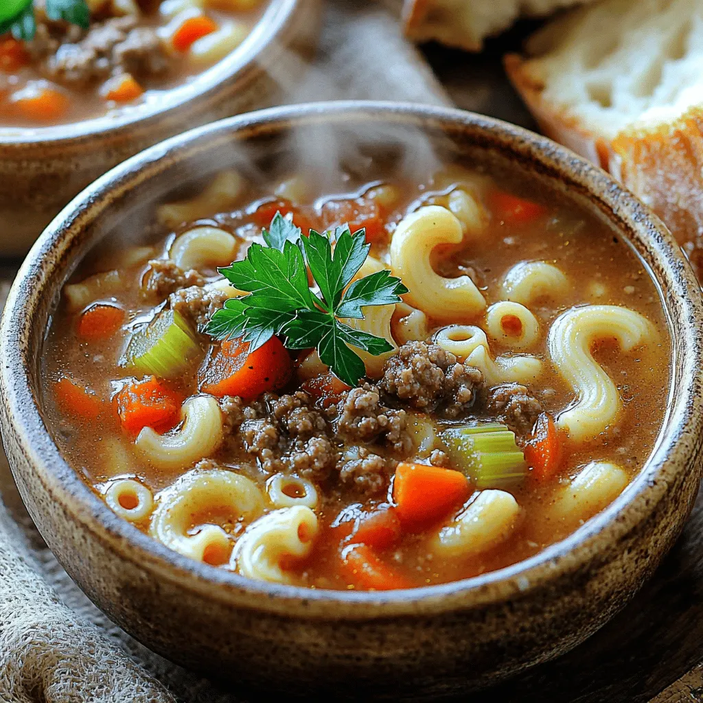 Classic Beef &#038; Tomato Macaroni Soup Hearty Comfort Meal