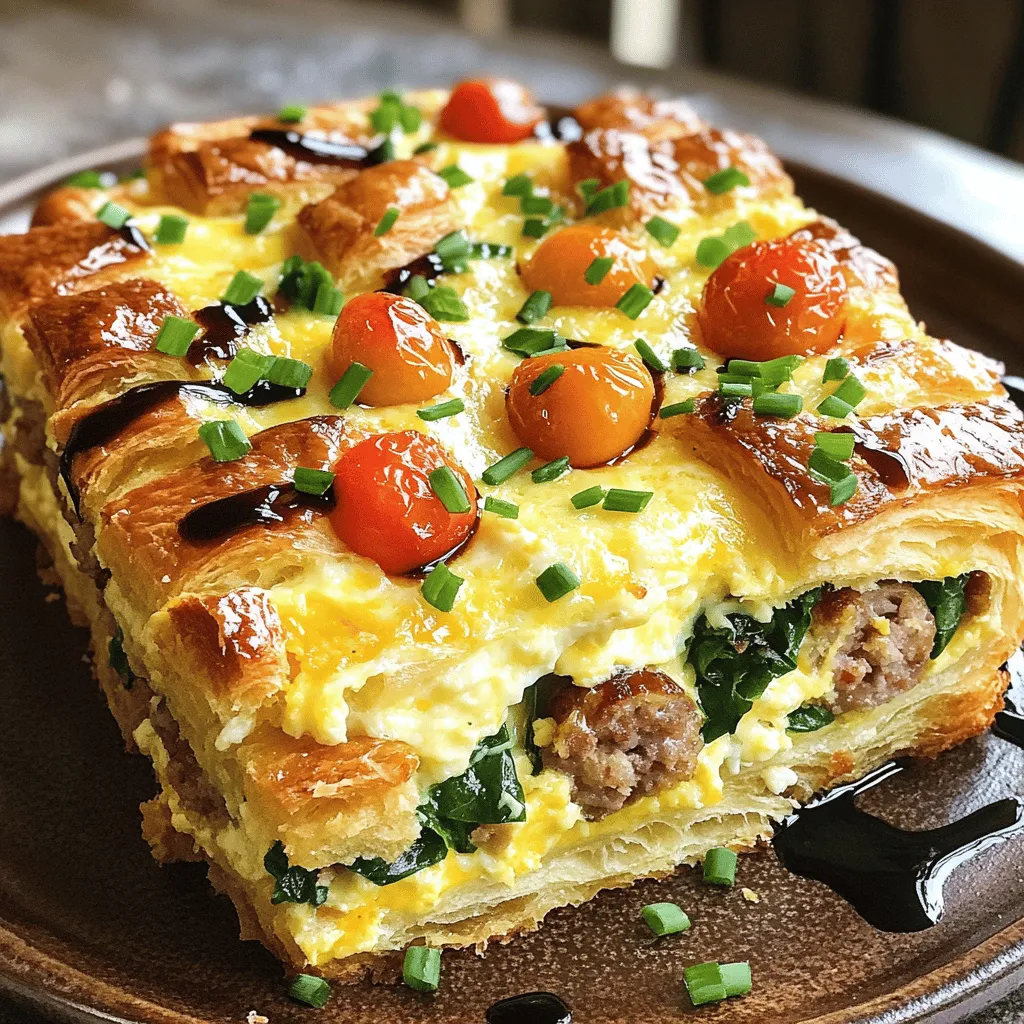 - 4 large croissants, cut into cubes - 6 large eggs - 1 cup whole milk