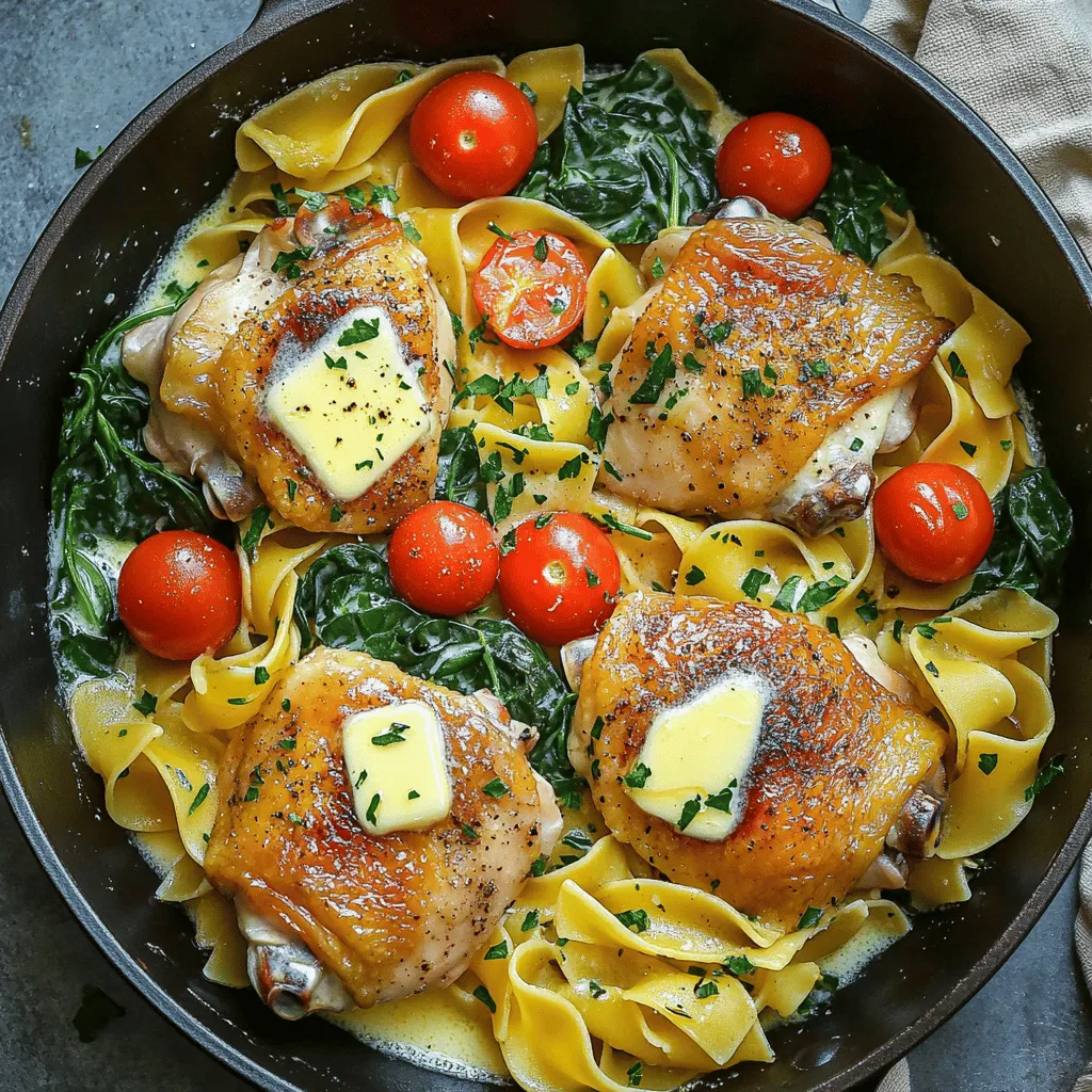 To create my one-pan chicken with buttered noodles, you need simple, fresh ingredients. Let’s break them down.