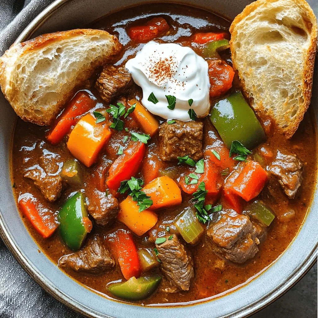 To make a tasty Polish goulash, you need some key ingredients. The main star is beef stew meat, about one pound. It gives the dish its hearty base. You also need two tablespoons of vegetable oil for cooking.