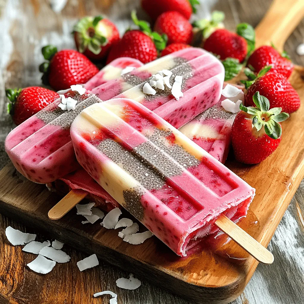 Strawberry Coconut Chia Popsicles Refreshing Treat
