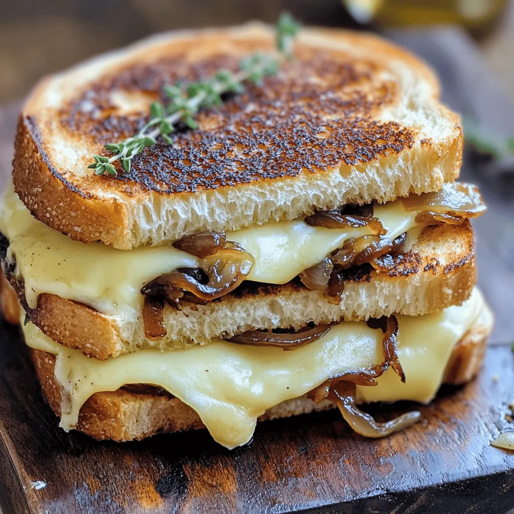 A gourmet grilled cheese is all about quality ingredients. I love using thick sourdough bread for its chewy texture and flavor. It holds up well when grilled, giving you that perfect crunch.
